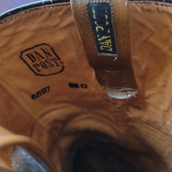 DAN POST Rare Find  EXOTIC STITCH COWBOY BOOTS - Picture 7 of 15